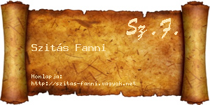 Szitás Fanni névjegykártya