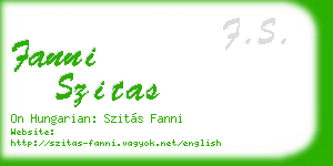 fanni szitas business card